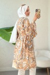 Etnik Desen Uzun Kimono 23961 - BEJ Etnik Desen Uzun Kimono 23961 - BEJ