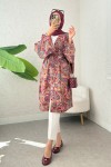 Etnik Desen Uzun Kimono 23961 - BORDO