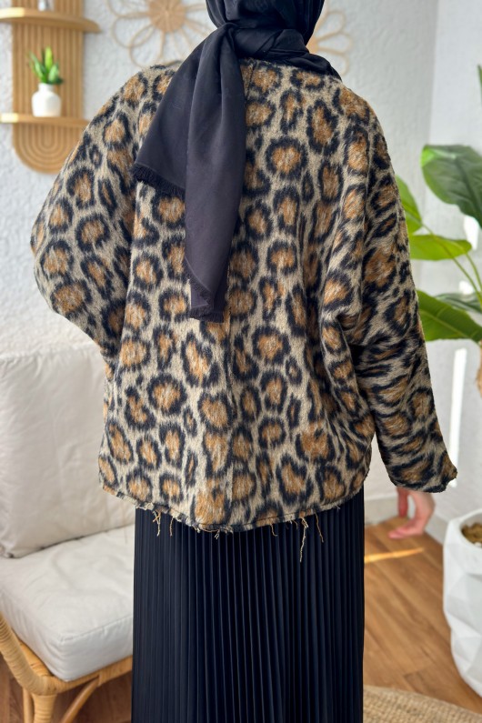 Önden Bağlamalı Ceket 24111 - LEOPAR DESEN