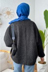 Önden Bağlamalı Ceket 24111 - SİYAH