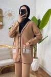 Hırkalı Triko Takım 24116 - CAMEL