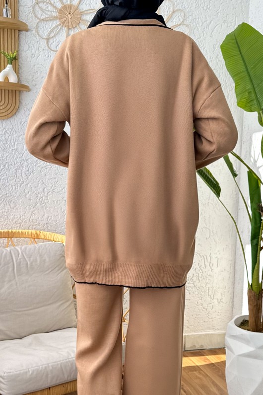 Hırkalı Triko Takım 24116 - CAMEL