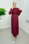kabartma Desenli Elbise 24182 - BORDO kabartma Desenli Elbise 24182 - BORDO