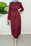 kabartma Desenli Elbise 24182 - BORDO kabartma Desenli Elbise 24182 - BORDO