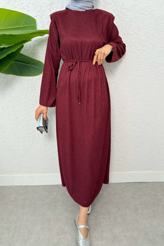 kabartma Desenli Elbise 24182 - BORDO kabartma Desenli Elbise 24182 - BORDO