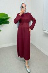 kabartma Desenli Elbise 24182 - BORDO kabartma Desenli Elbise 24182 - BORDO