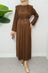 kabartma Desenli Elbise 24182 - KAHVERENGİ kabartma Desenli Elbise 24182 - KAHVERENGİ