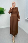 kabartma Desenli Elbise 24182 - KAHVERENGİ kabartma Desenli Elbise 24182 - KAHVERENGİ
