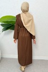 kabartma Desenli Elbise 24182 - KAHVERENGİ kabartma Desenli Elbise 24182 - KAHVERENGİ