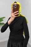 Büzgülü Tesettür Bluz 24204 - SİYAH Büzgülü Tesettür Bluz 24204 - SİYAH