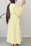 Nervürlü Salaş Elbise 2425 - SARI