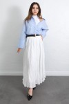 Kraş Dokulu Uzun Etek 253000 - BEYAZ