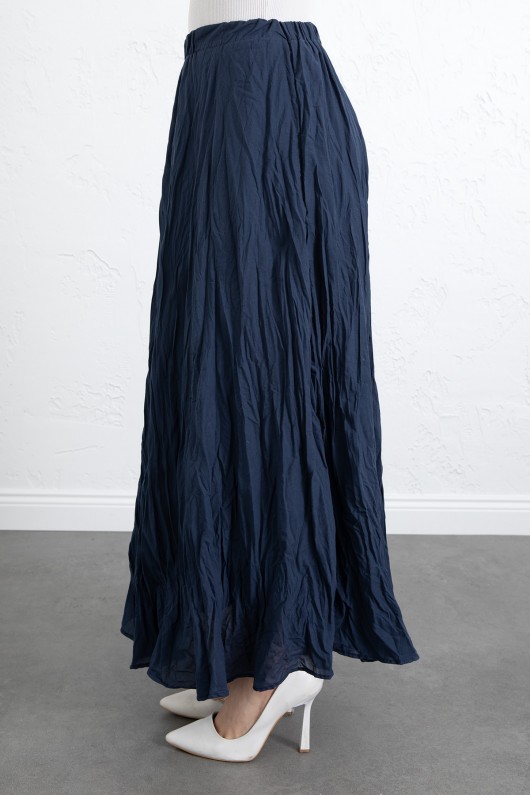 Kraş Dokulu Uzun Etek 253000 - LACİVERT