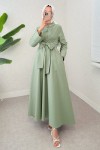 Önden Bağlamalı Tesettür Elbise 2534 - MİNT YEŞİLİ Önden Bağlamalı Tesettür Elbise 2534 - MİNT YEŞİLİ