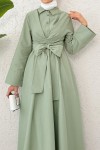 Önden Bağlamalı Tesettür Elbise 2534 - MİNT YEŞİLİ Önden Bağlamalı Tesettür Elbise 2534 - MİNT YEŞİLİ