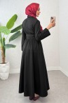 Önden Bağlamalı Tesettür Elbise 2534 - SİYAH
