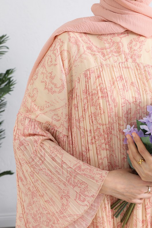 Şifon Piliseli Elbise 255022 - SARI