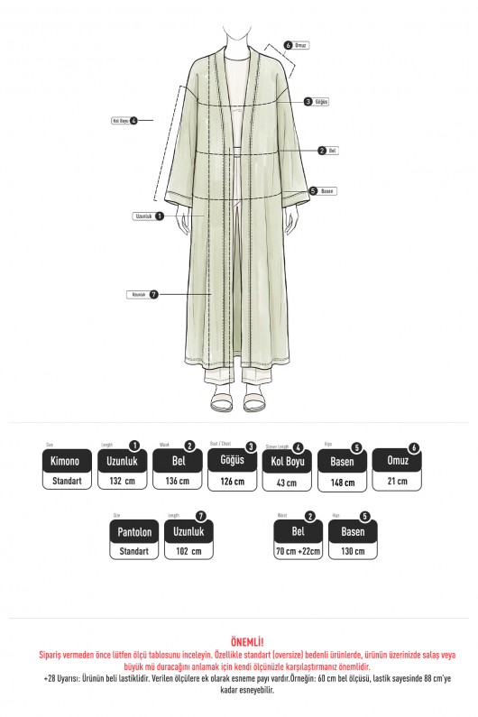 Kuşaklı Kimono Pantolon Takım 256036 - KAHVERENGİ Kuşaklı Kimono Pantolon Takım 256036 - KAHVERENGİ