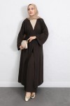 Kuşaklı Kimono Pantolon Takım 256036 - KAHVERENGİ Kuşaklı Kimono Pantolon Takım 256036 - KAHVERENGİ