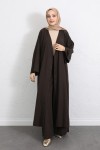 Kuşaklı Kimono Pantolon Takım 256036 - KAHVERENGİ Kuşaklı Kimono Pantolon Takım 256036 - KAHVERENGİ