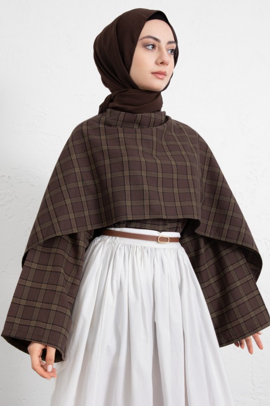 Ekose Atkılı Bluz 2622005 - KAHVERENGİ