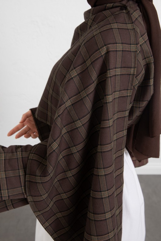 Ekose Atkılı Bluz 2622005 - KAHVERENGİ