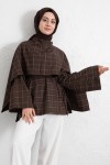 Ekose Atkılı Bluz 2622005 - KAHVERENGİ