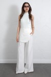 Etek Detaylı Kumaş Pantolon 264005 - BEYAZ