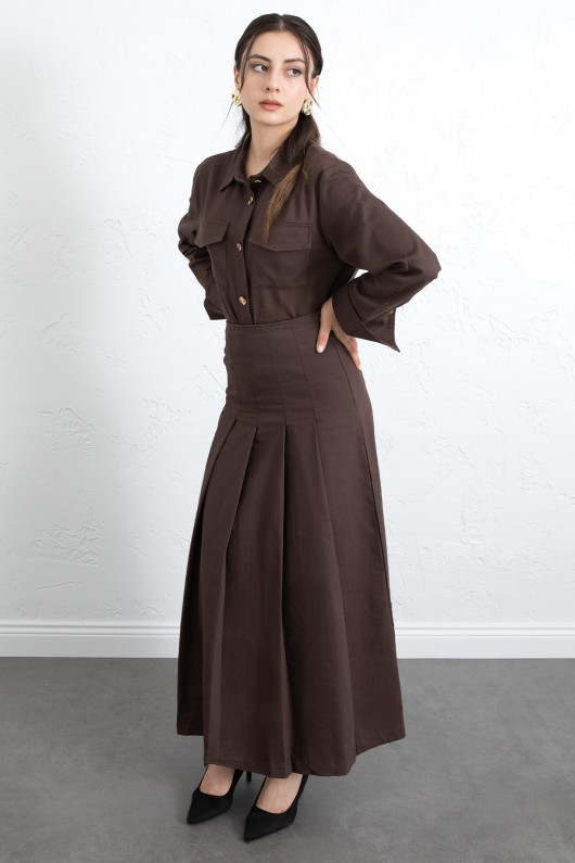 Gömlekli Etek Takım 266004 - KAHVERENGİ