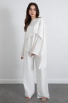  Asimetrik Kesim Atkılı Takım 266009 - BEYAZ