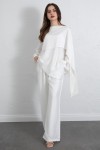  Asimetrik Kesim Atkılı Takım 266009 - BEYAZ