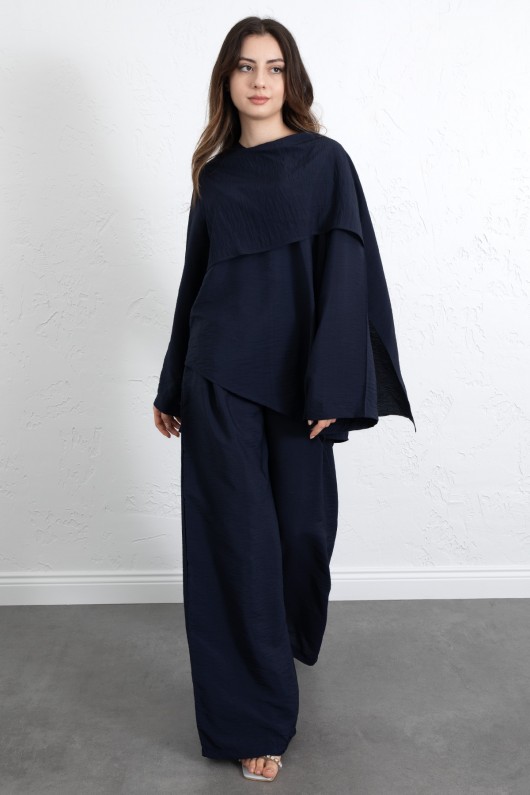  Asimetrik Kesim Atkılı Takım 266009 - LACİVERT