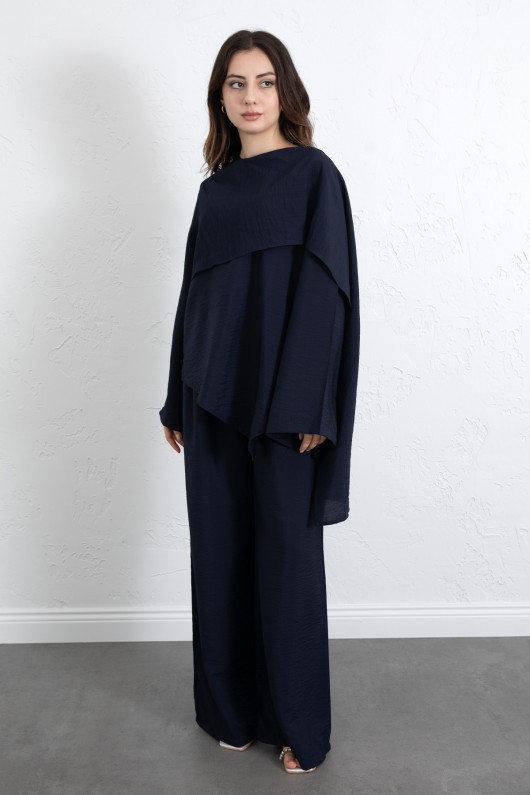  Asimetrik Kesim Atkılı Takım 266009 - LACİVERT