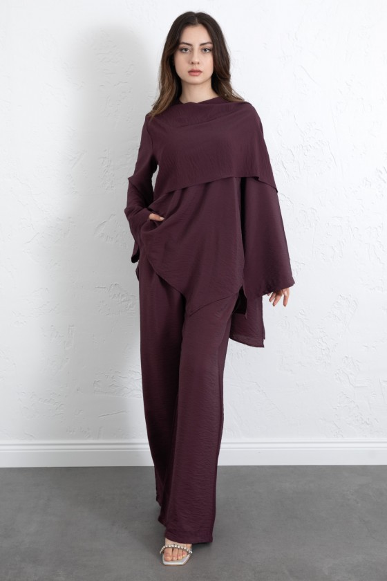 Asimetrik Kesim Atkılı Takım 266009 - MÜRDÜM Asimetrik Kesim Atkılı Takım 266009 - MÜRDÜM