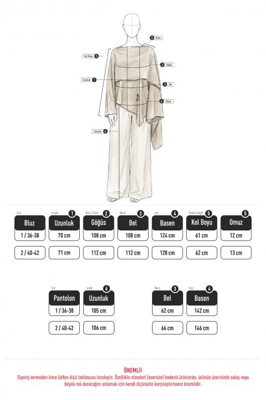  Asimetrik Kesim Atkılı Takım 266009 - KAHVERENGİ
