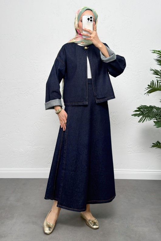 Etekli Denim Takım 26700 - KOYU MAVİ