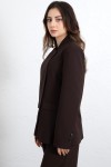 Yüksek Yaka Blazer Ceket 269013 - KAHVERENGİ