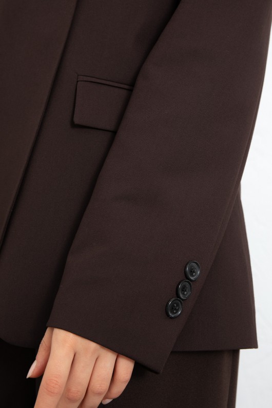 Yüksek Yaka Blazer Ceket 269013 - KAHVERENGİ