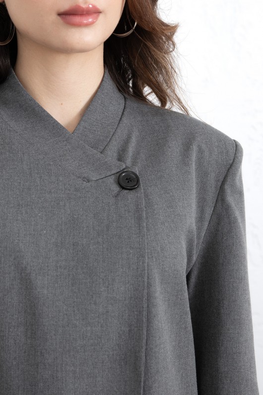 Yüksek Yaka Blazer Ceket 269013 - GRİ