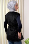 Kemerli Kürk Yelek 2910 - SİYAH Kemerli Kürk Yelek 2910 - SİYAH