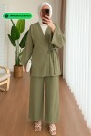 Yandan Bağlamalı Kimono Takım 3000 - AÇIK HAKİ