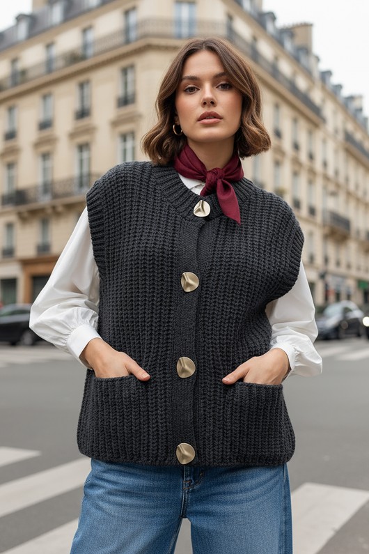 Premium Triko Yelek 3005 - ANTRASİT