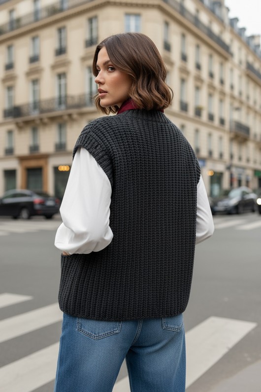 Premium Triko Yelek 3005 - ANTRASİT