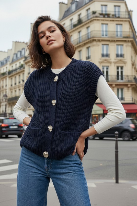 Premium Triko Yelek 3005 - LACİVERT