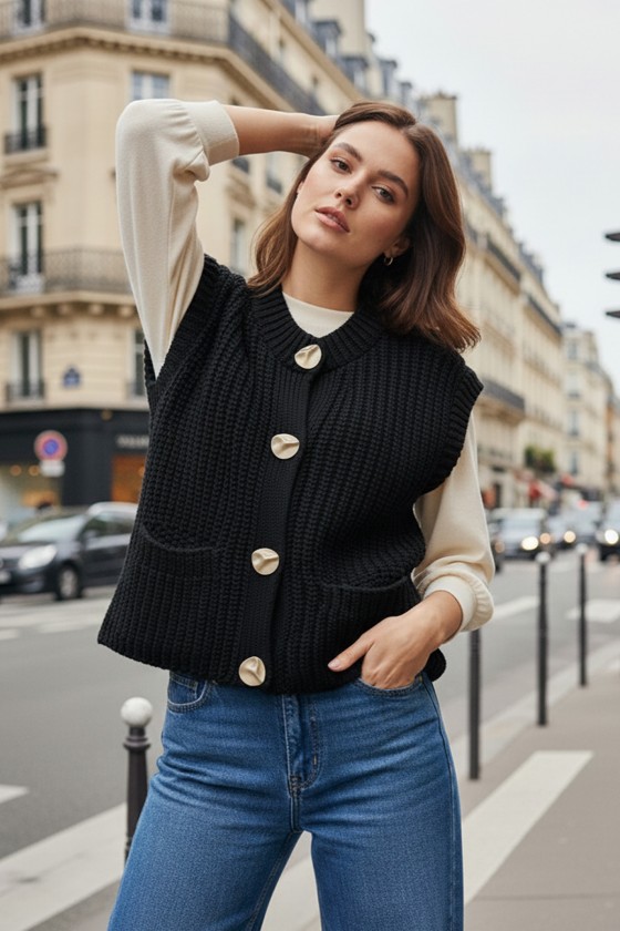 Premium Triko Yelek 3005 - SİYAH