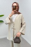 Ön Bağcıklı Kimono Takım 3007 - TAŞ RENGİ