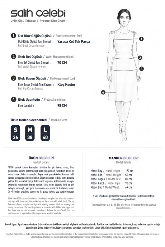 Kloş Etekli Keten Takım 31287 - SARI