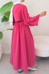 Kloş Etekli Keten Takım 31287 - FUŞYA