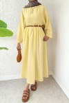 Kloş Etekli Keten Takım 31287 - SARI