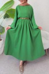 Kloş Etekli Keten Takım 31287 - YEŞİL